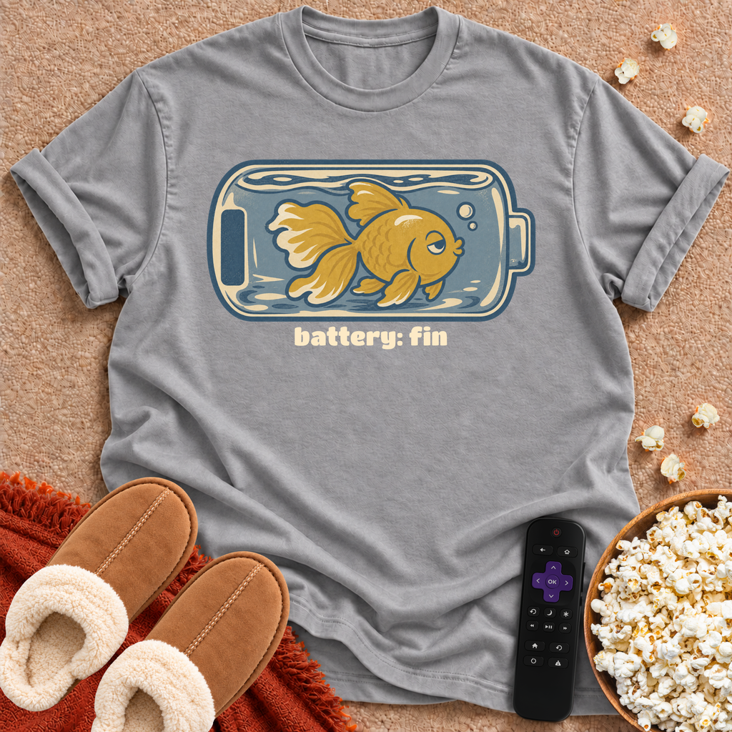 Battery Fin. Fish T-shirt