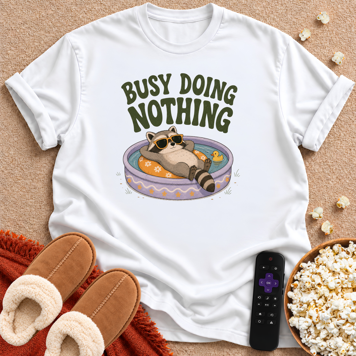 Busy Doing Nothing Raccoon T-shirt