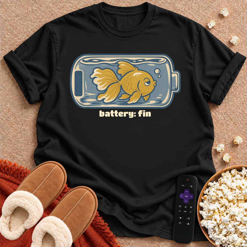 Battery Fin. Fish T-shirt