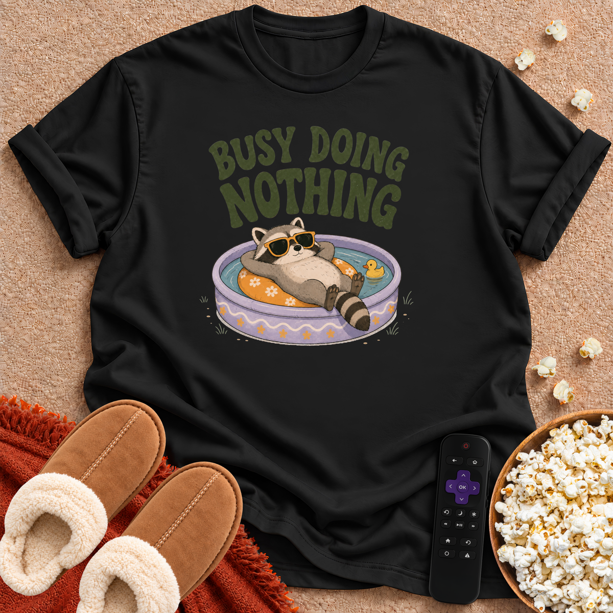 Busy Doing Nothing Raccoon T-shirt