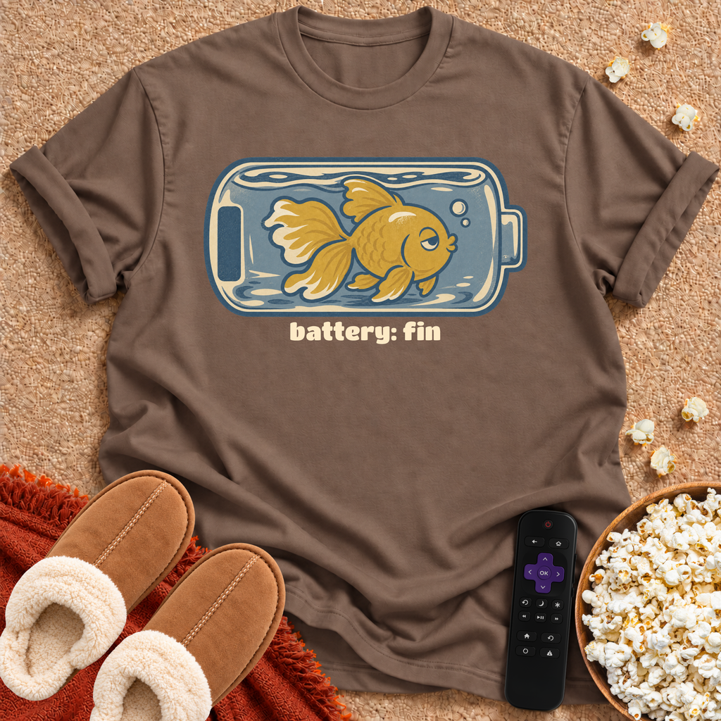 Battery Fin. Fish T-shirt