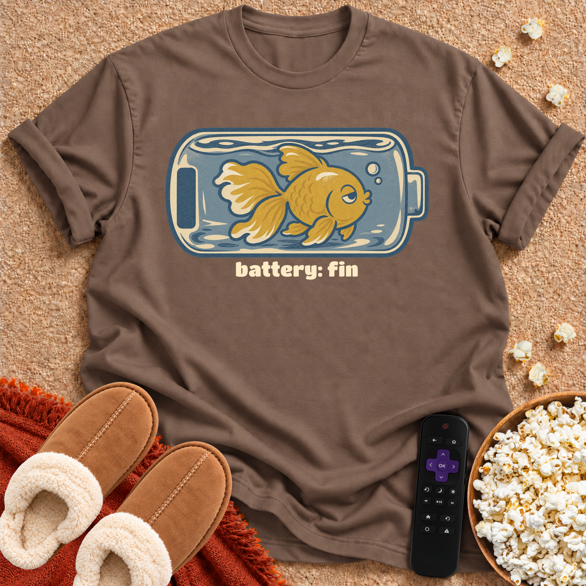 Battery Fin. Fish T-shirt