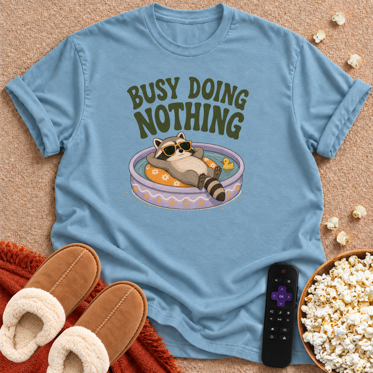 Busy Doing Nothing Raccoon T-shirt
