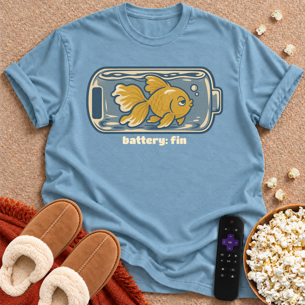 Battery Fin. Fish T-shirt