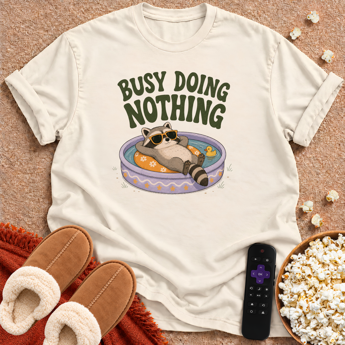 Busy Doing Nothing Raccoon T-shirt