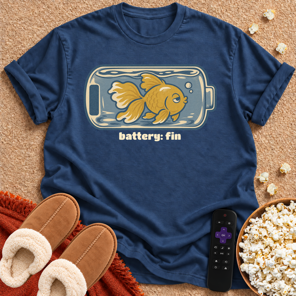Battery Fin. Fish T-shirt
