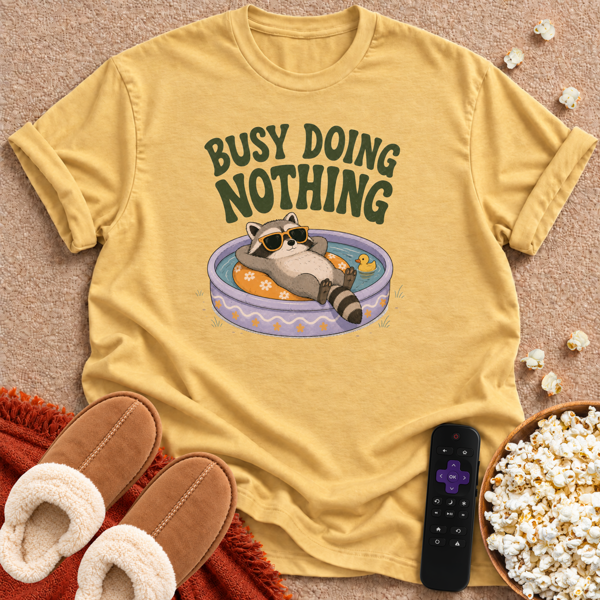Busy Doing Nothing Raccoon T-shirt