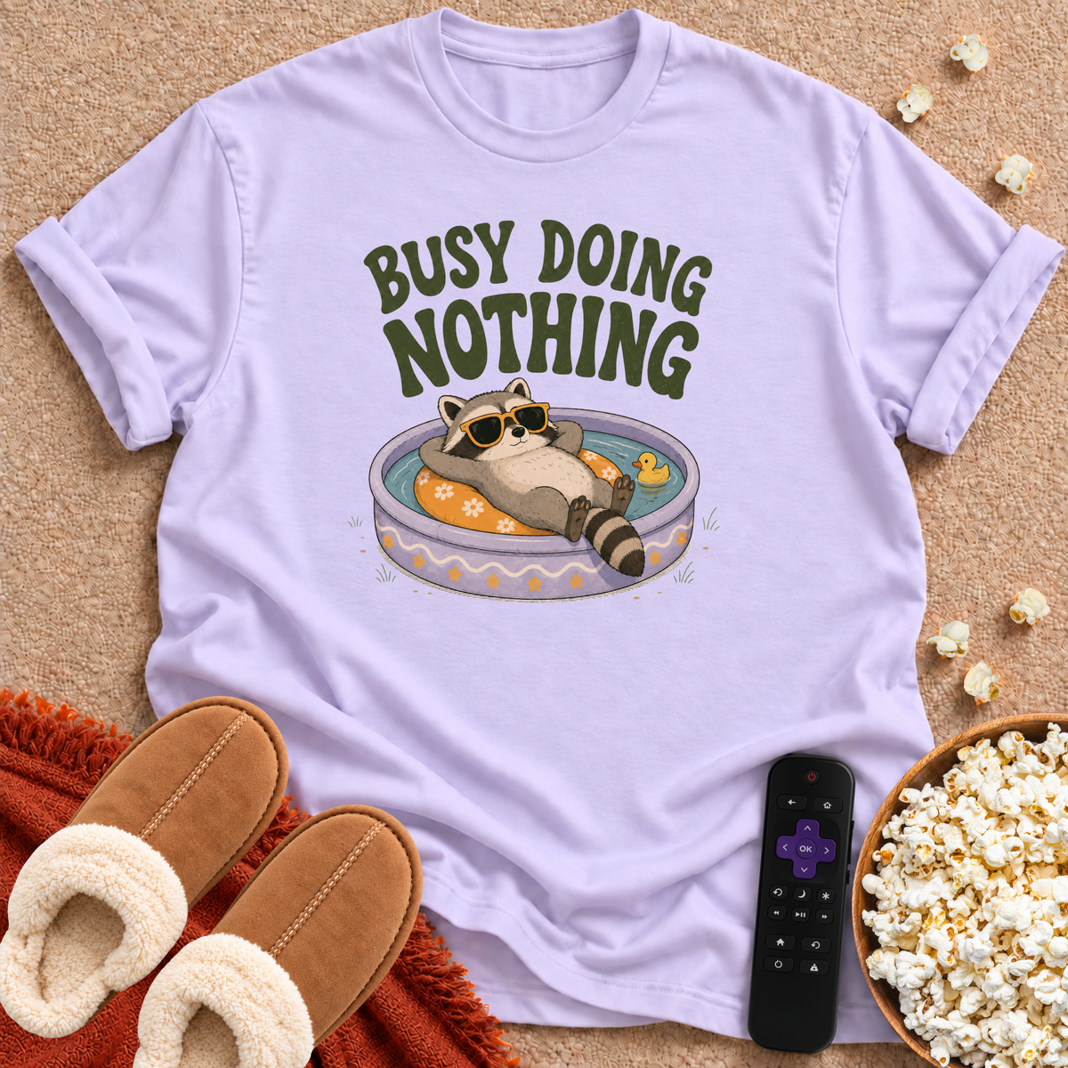 Busy Doing Nothing Raccoon T-shirt