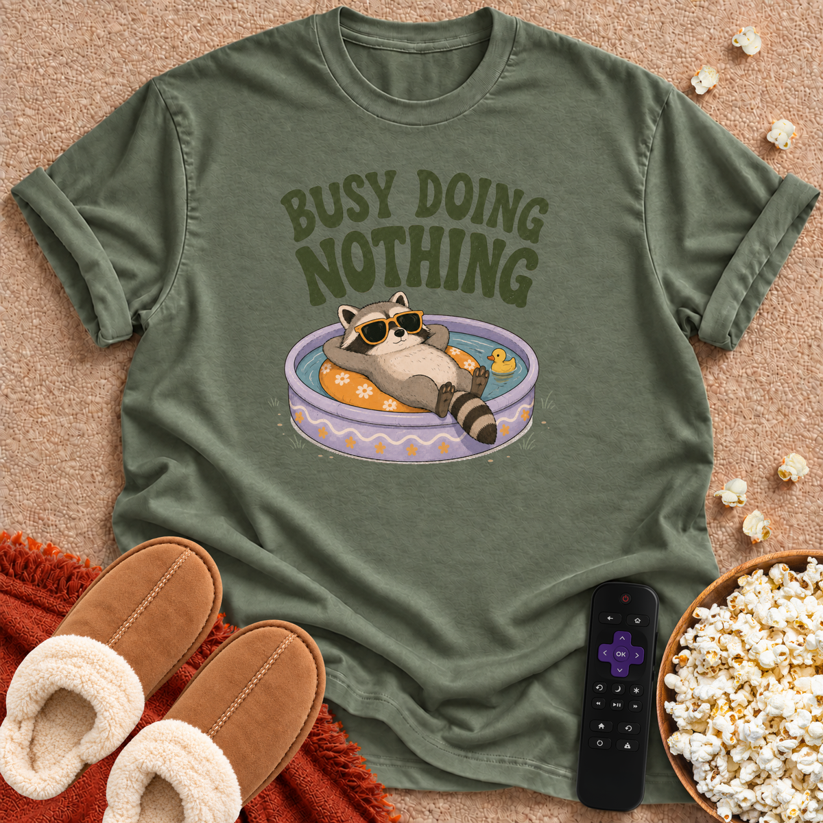 Busy Doing Nothing Raccoon T-shirt