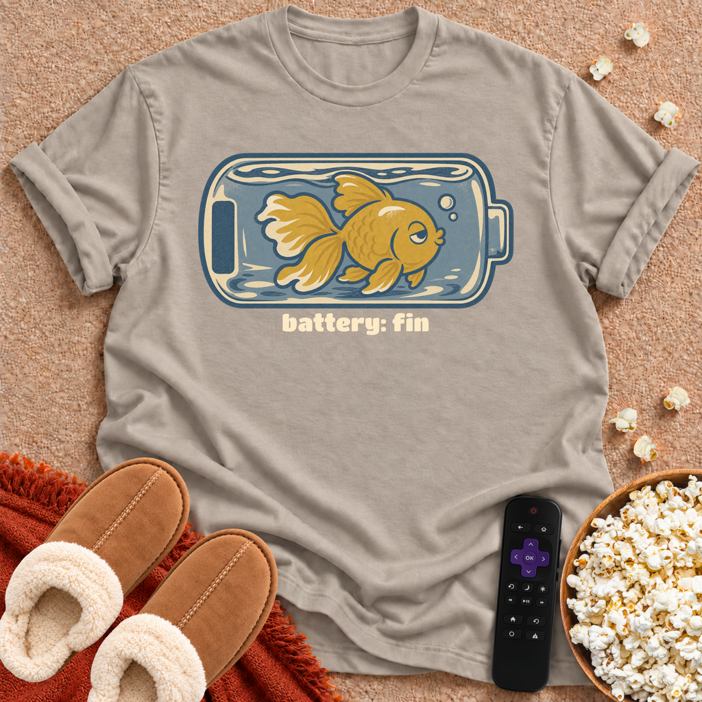 Battery Fin. Fish T-shirt